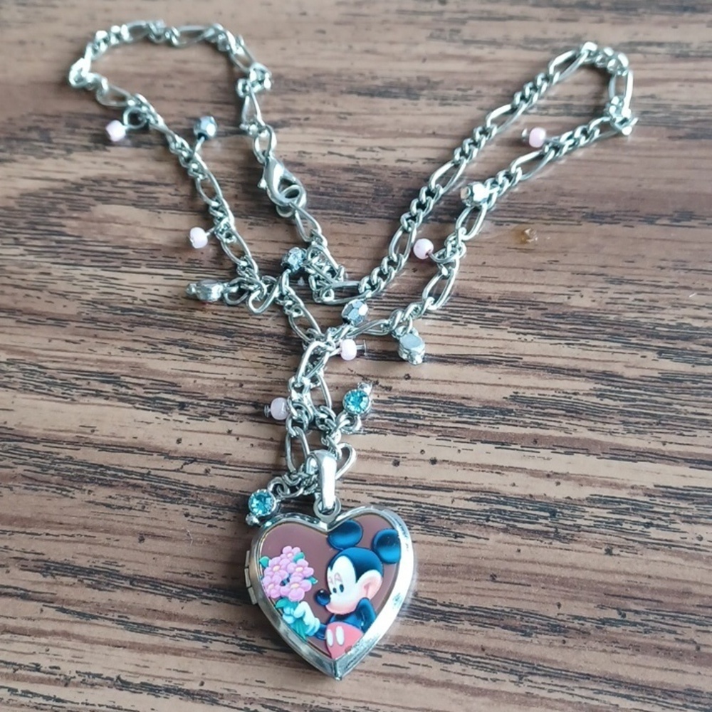 Disney Mickey Mouse locket and chain, 16" long